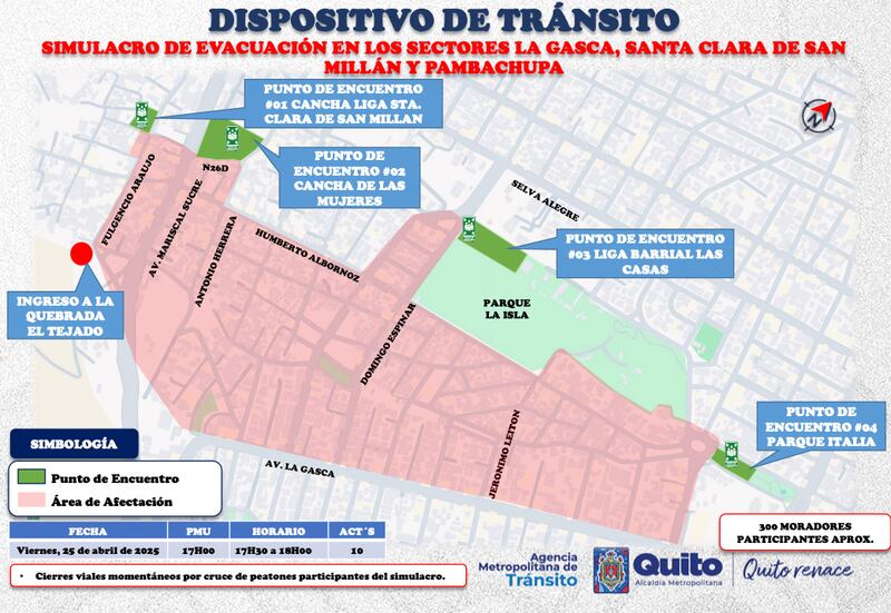 Simulacro de Evacuación, sector La Gasca
