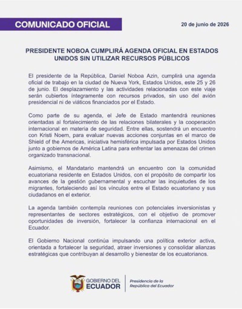 Agenda Daniel Noboa