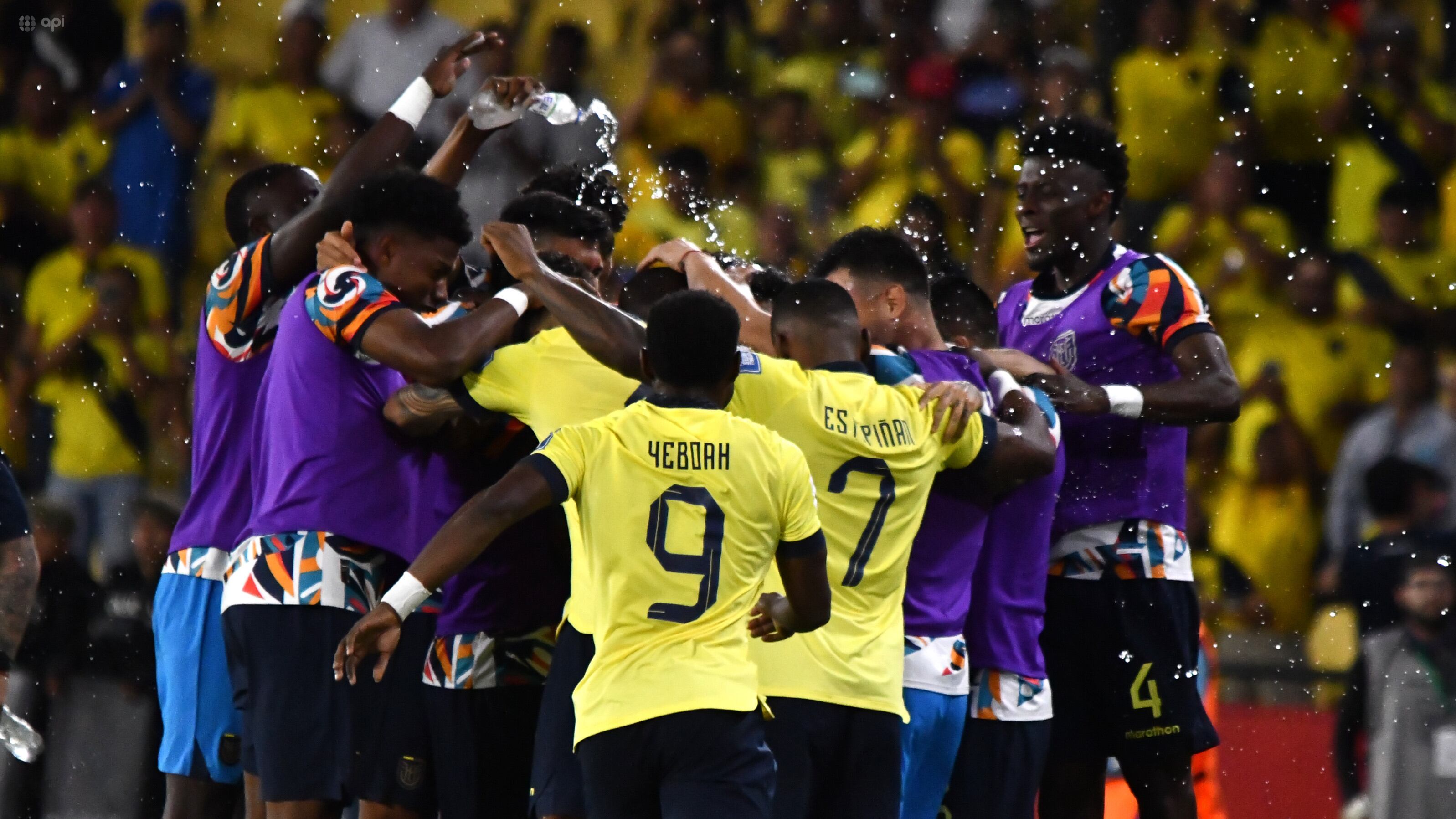 Ecuador festeja el gol de Enner Valencia que lo dedicó a Ángel Mena