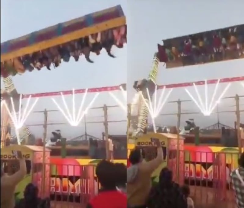 accidente juego mecánico India