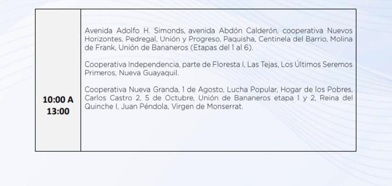 'Apagones' para este jueves 16 de noviembre.