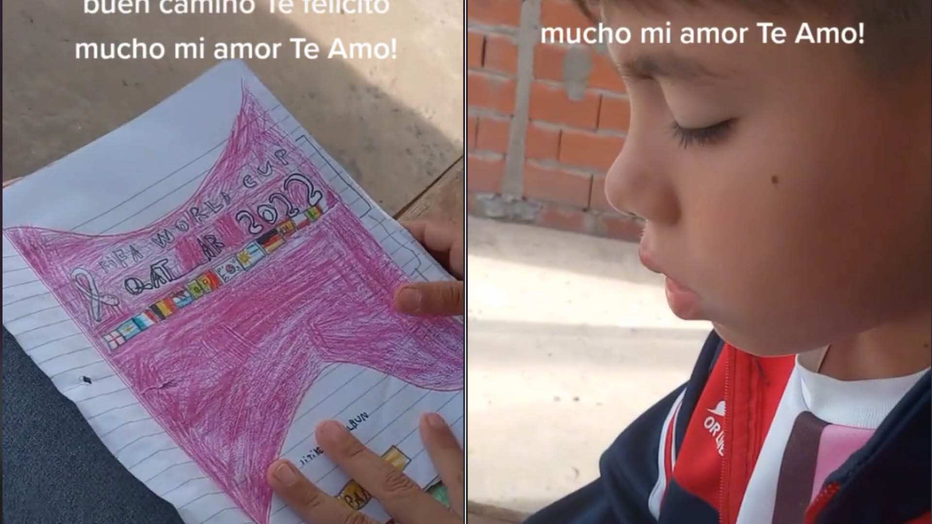 Niño creó a mano su propia versión del álbum del Mundial