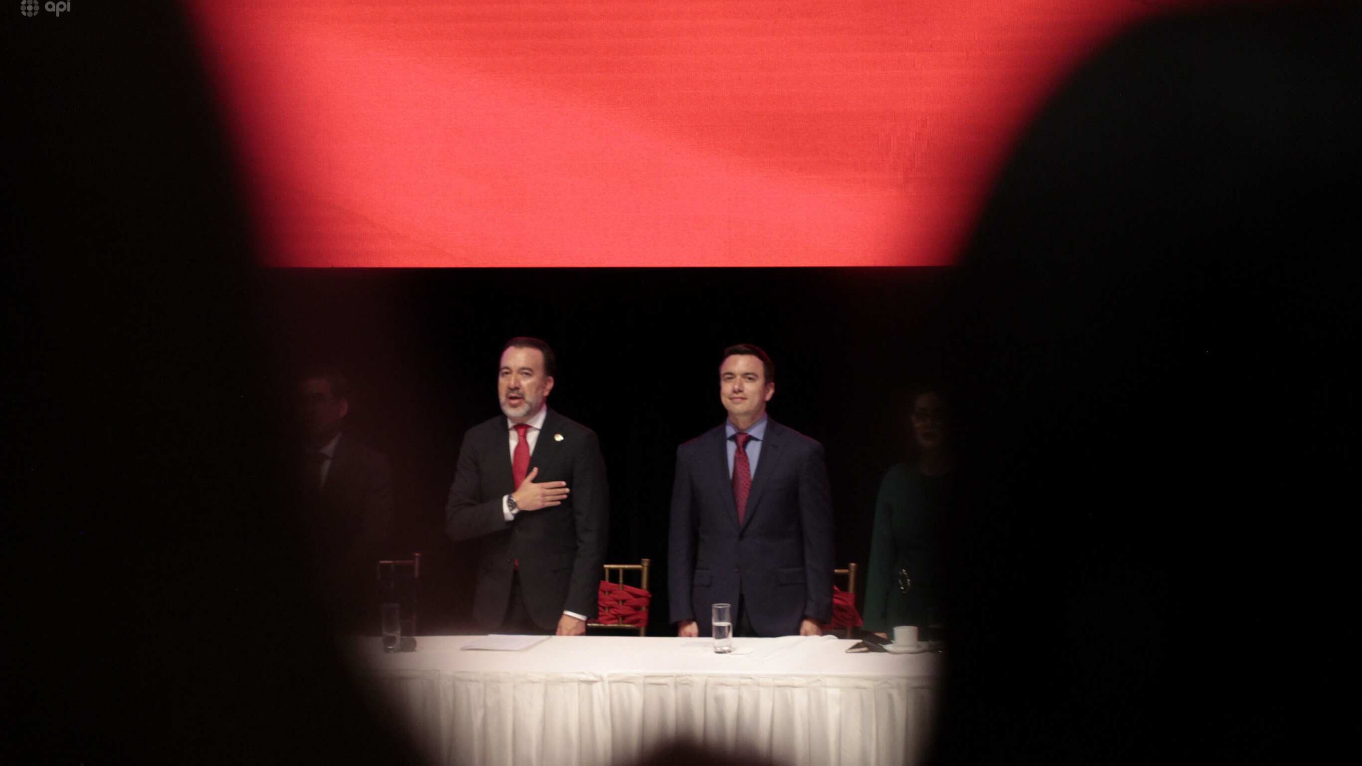 06 de Diciembre del 2024 Presidente Daniel Noboa durante su intervención en la ceremonia de la Sesión Solemne por los 490 años de la Fundación de Quito, en el Teatro Sucre.