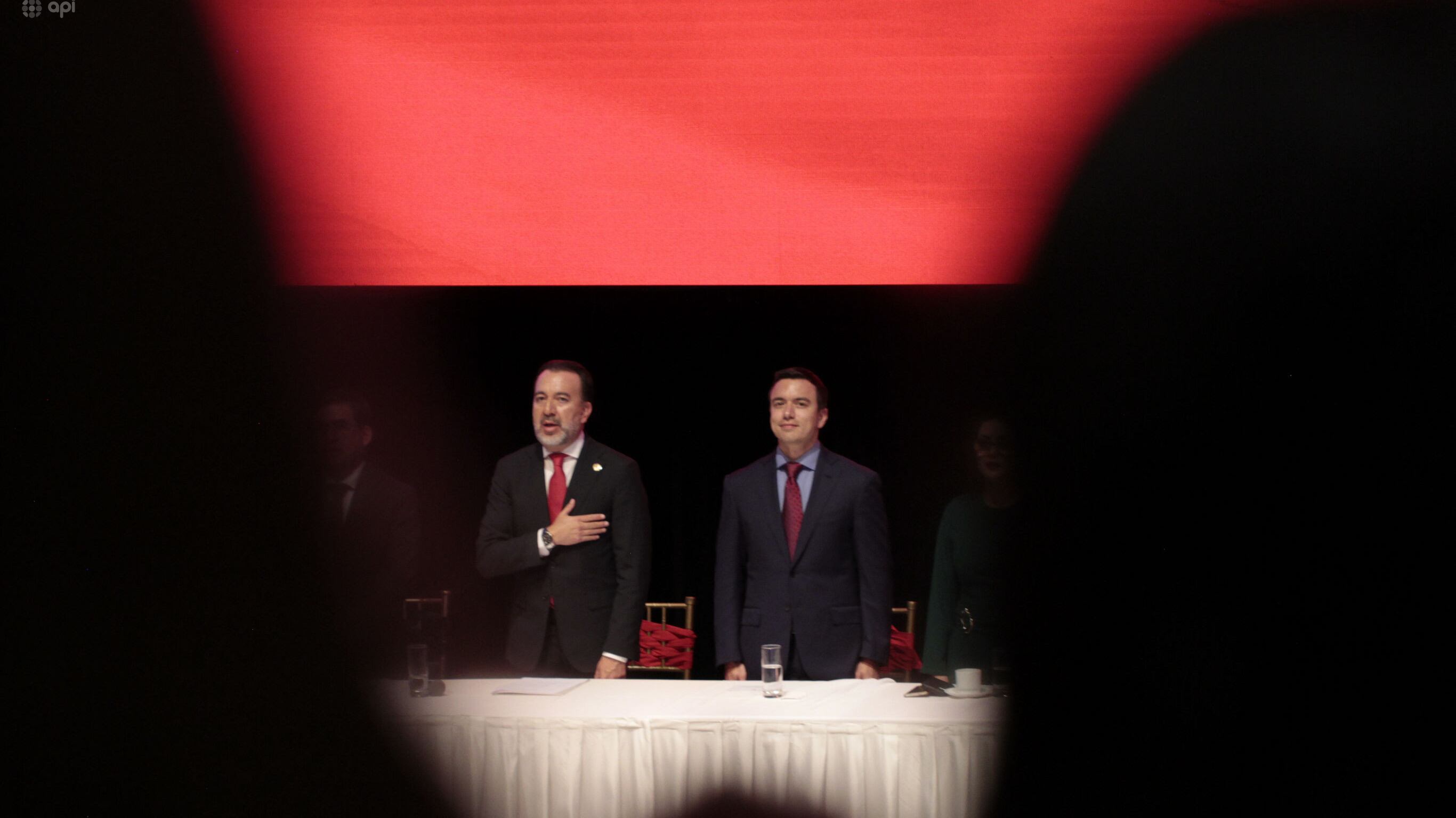 06 de Diciembre del 2024 Presidente Daniel Noboa durante su intervención en la ceremonia de la Sesión Solemne por los 490 años de la Fundación de Quito, en el Teatro Sucre.