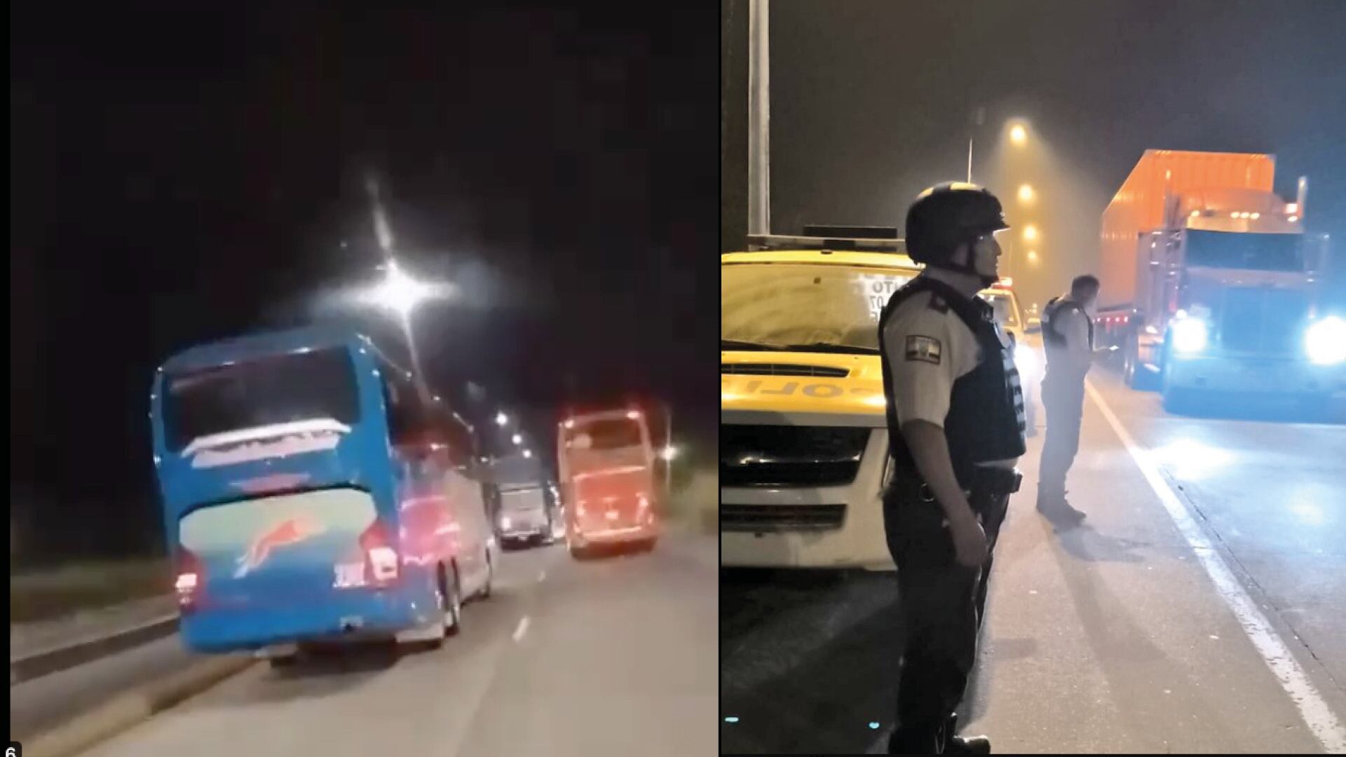 Conductores de buses Interprovinciales viajan en caravana para evitar robos y secuestros en el anillo vial de Quevedo