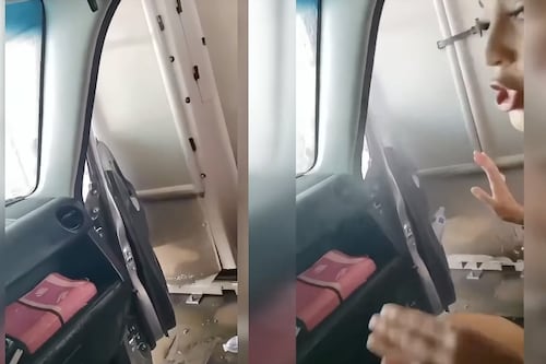 Video viral: mujer se grababa en un lava autos y terminó con la puerta destrozada