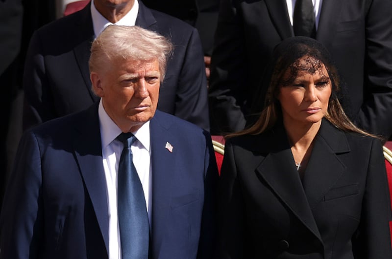 Presidente Donald Trump en el funeral del papa Francisco.