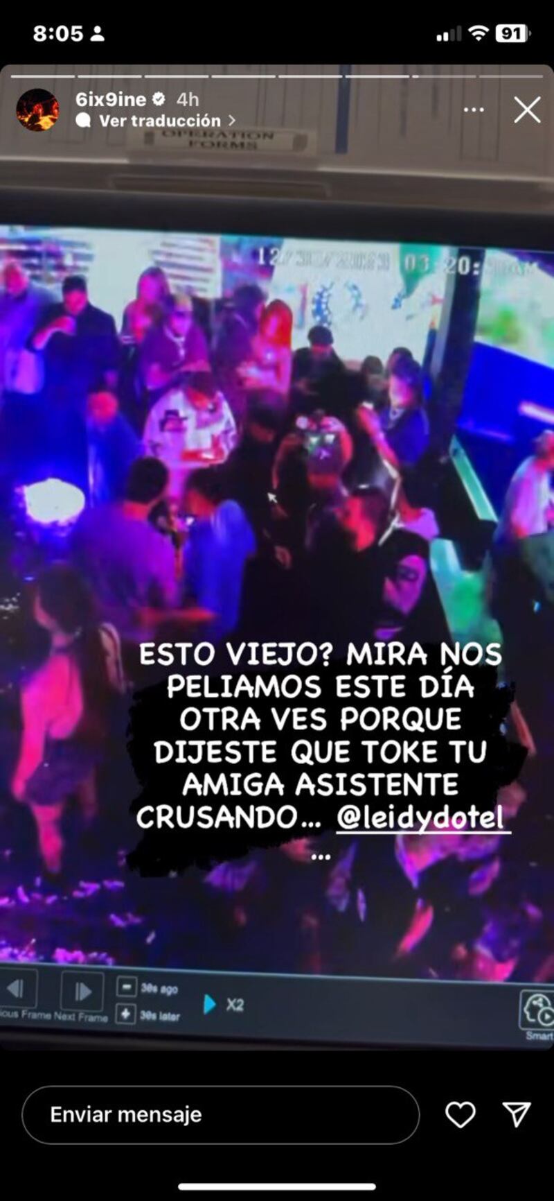 Captura de pantalla historias de Tekashi en Instagram