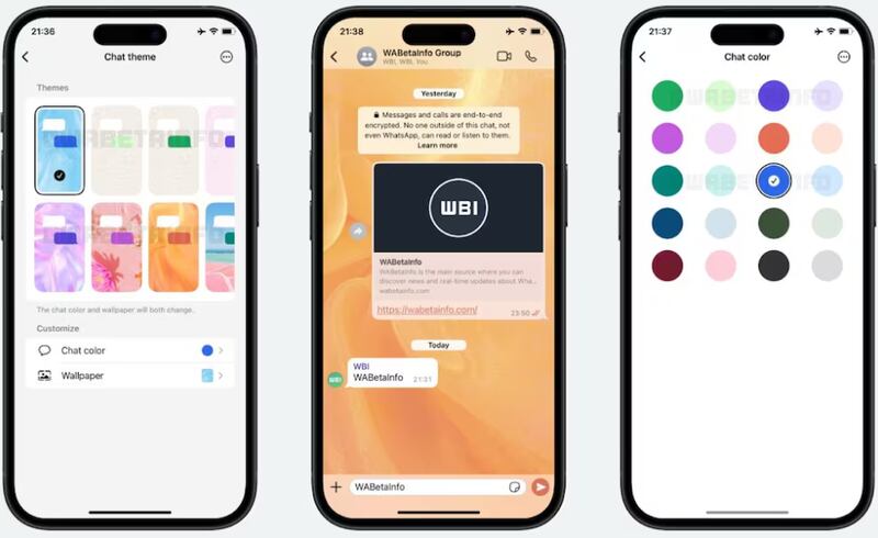 Podrás personalizar cada chat a tu gusto |