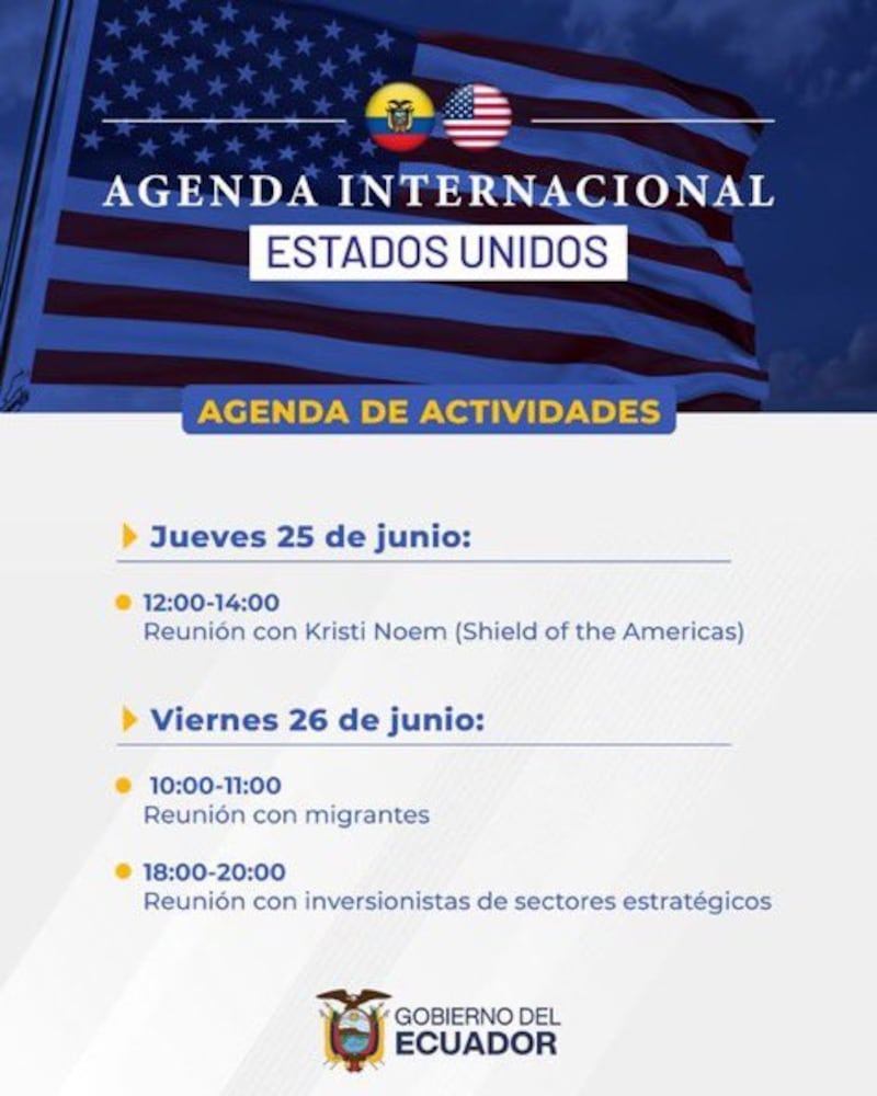 Agenda Daniel Noboa