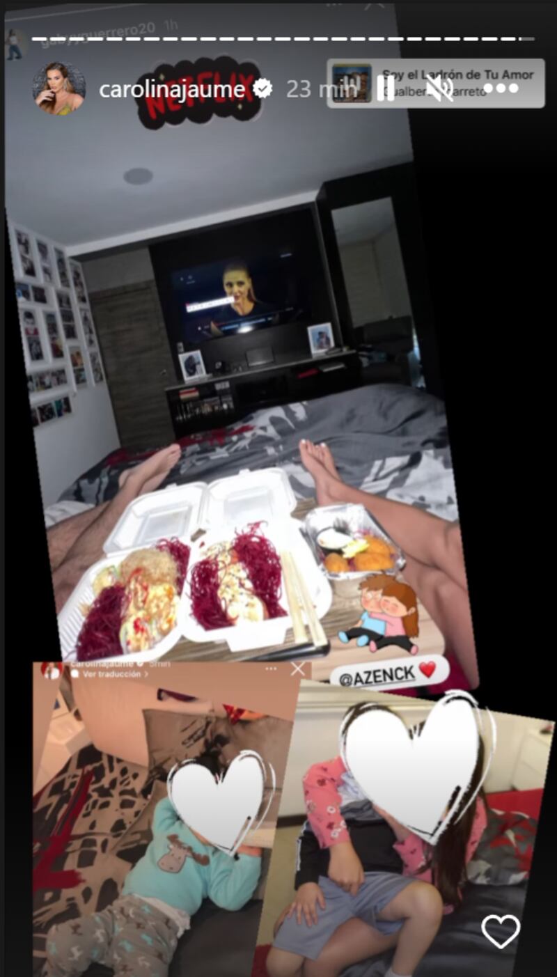 Capturas de historia de Instagram de Carolina Jaume