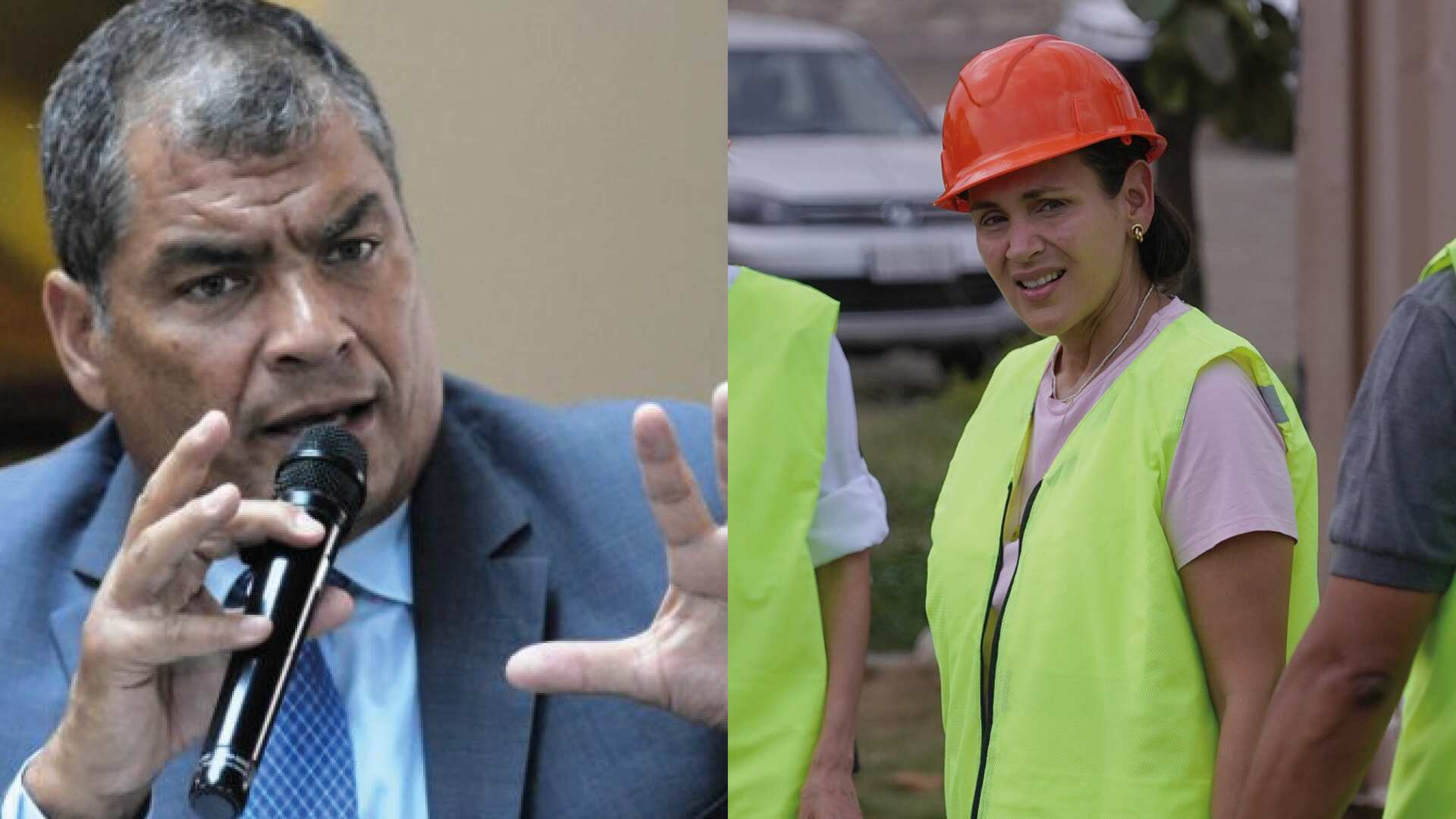 Rafael Correa y la Ministra de Energía, Inés Manzano