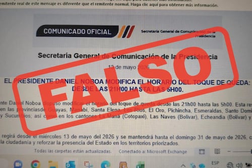 Gobierno desmiente supuesto cambio en el horario del toque de queda