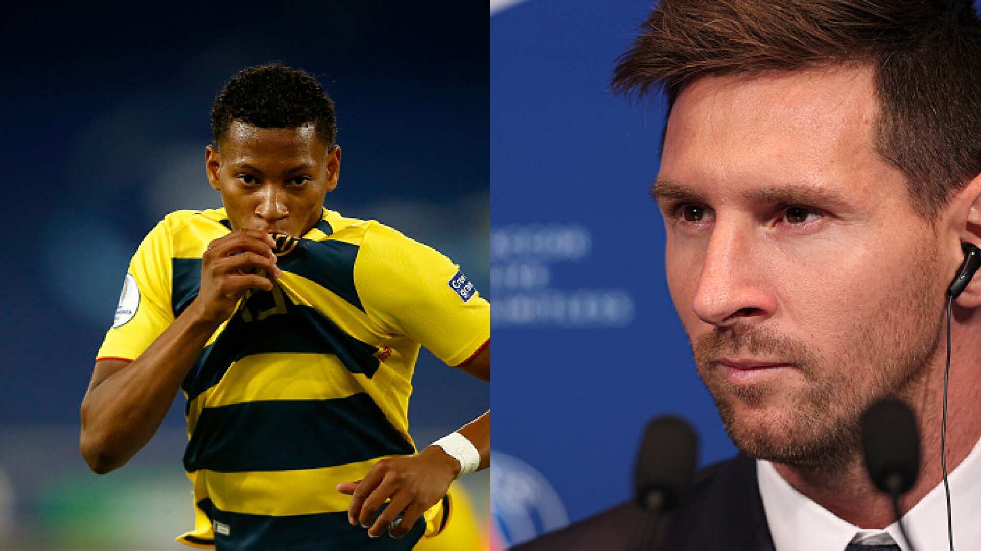 Gonzalo Plata y Lionel Messi