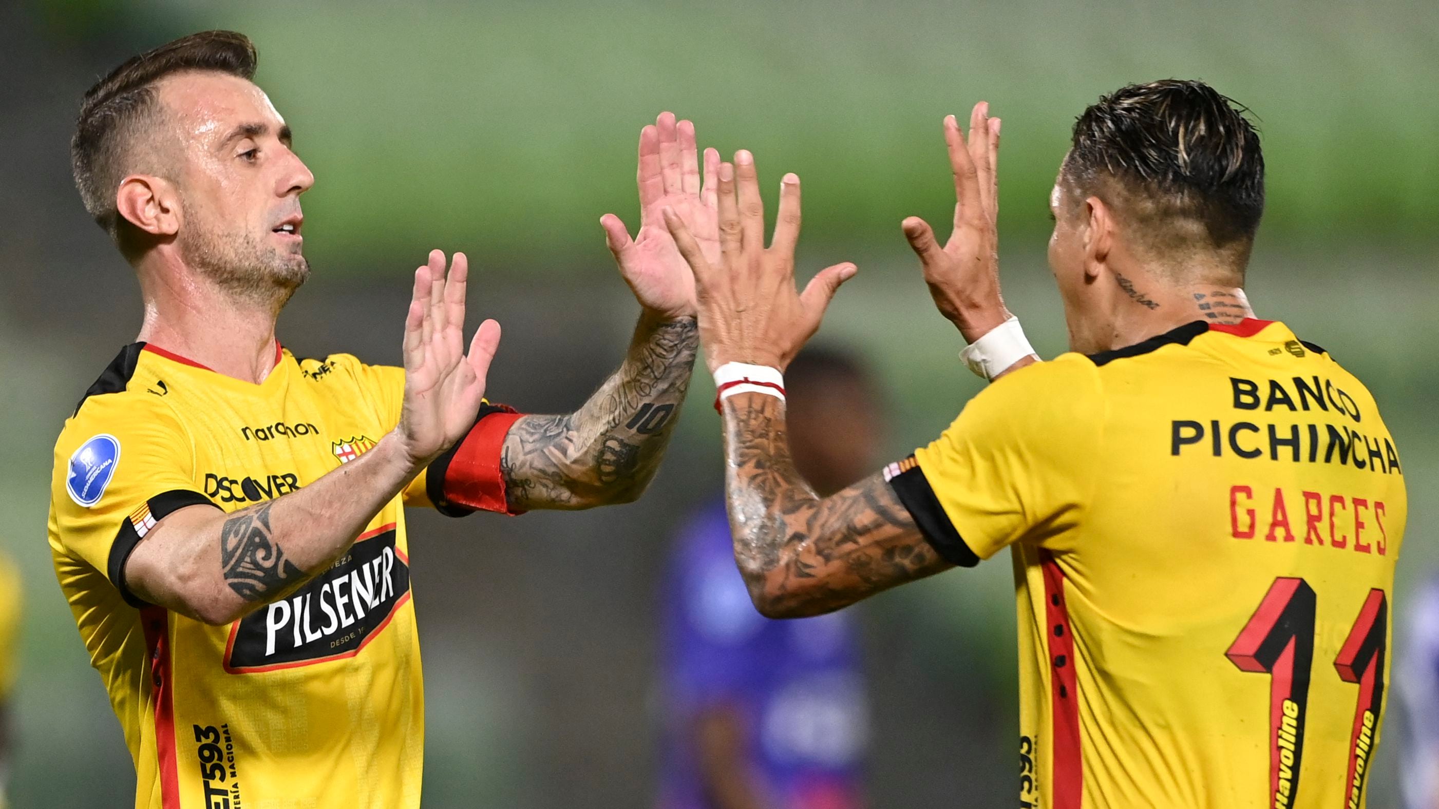 Damián Dïaz y Carlos Garcés con el Barcelona SC