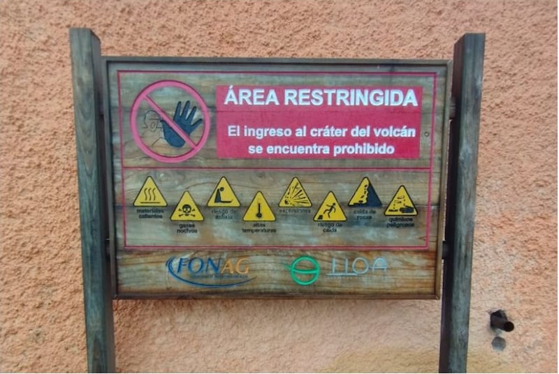 Prohibido ingresar al cráter del volcán