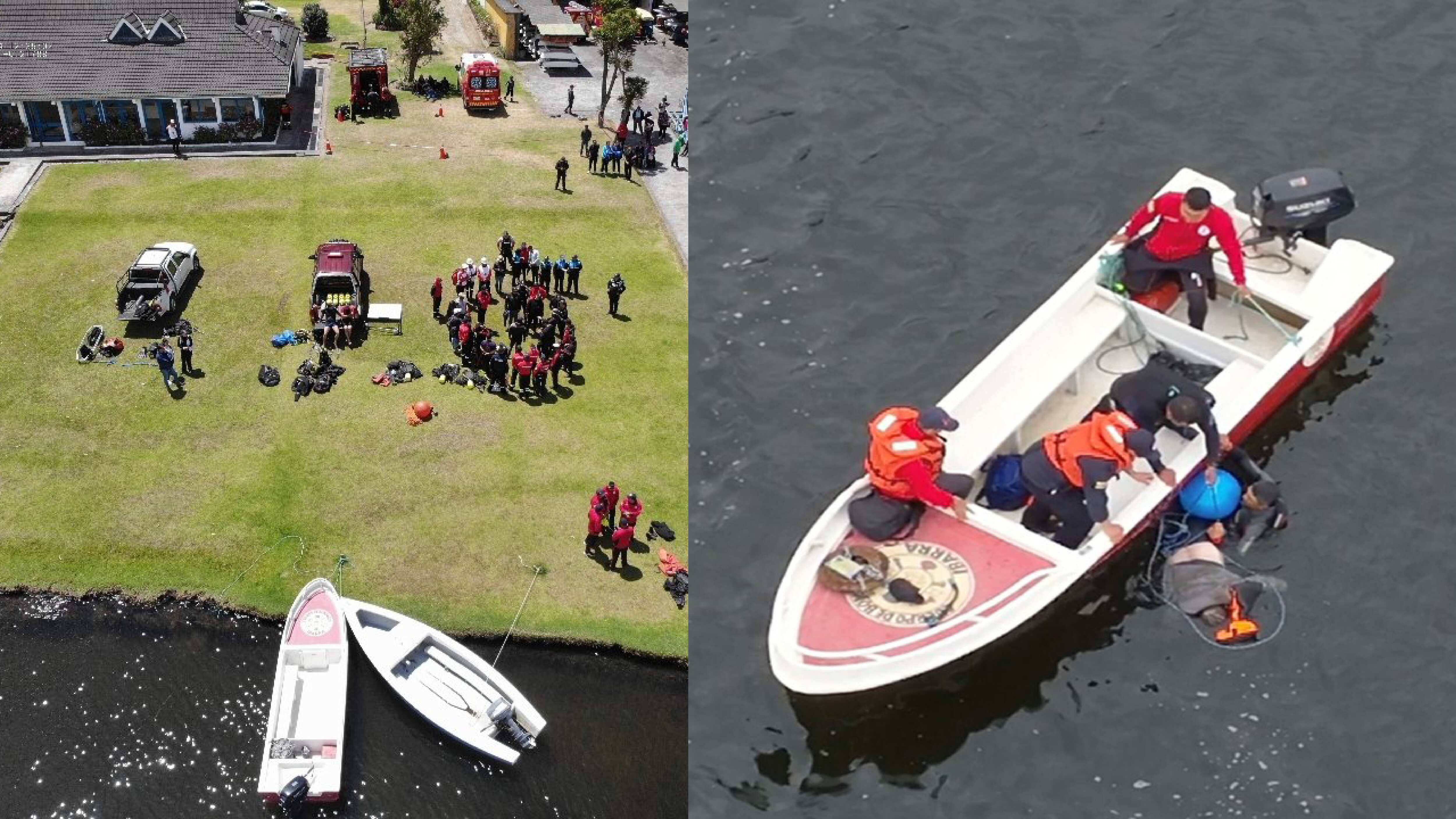 Recuperan los cuerpos de mujeres que cayeron de la embarcación en el Lago San Pablo