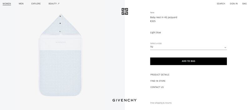 Cobija Givenchy (Captura página oficial)