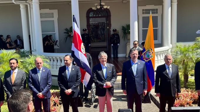 Presidente Guillermo Lasso en su visita a Costa Rica