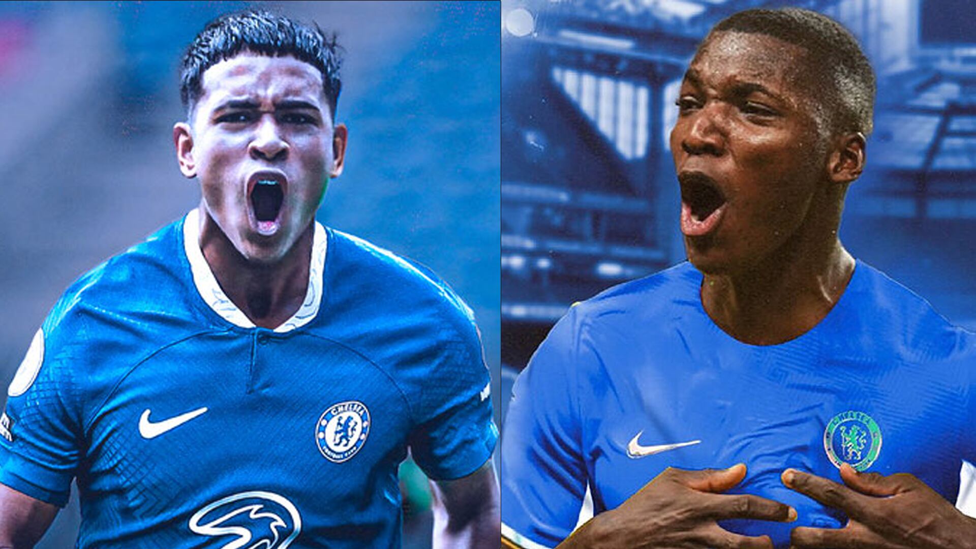 Moisés Caicedo y Kendry Páez con el Chelsea