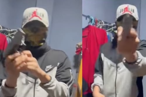 VIDEO: Grababan una amenaza extorsiva y terminó baleando a su propio compañero