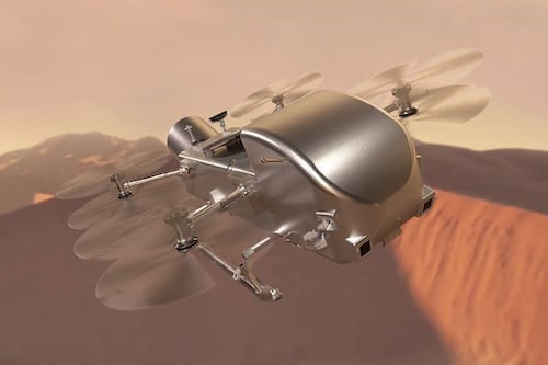 Así es la nave de la NASA con forma de libélula que explorará Titán, una de las lunas de Saturno