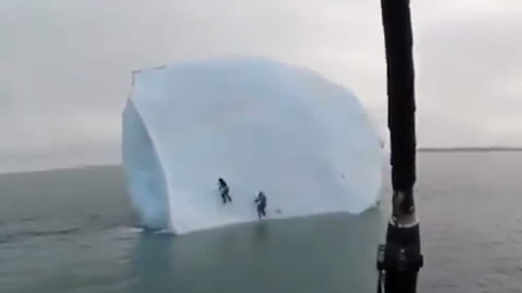 Escalada peligrosa: así fue el instante en que el iceberg casi los vence