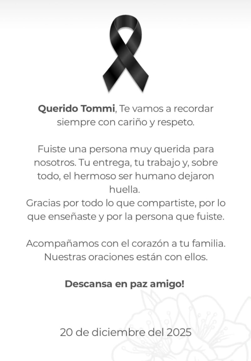 Comunicado emitido por le hermana de Tomás Tapia.