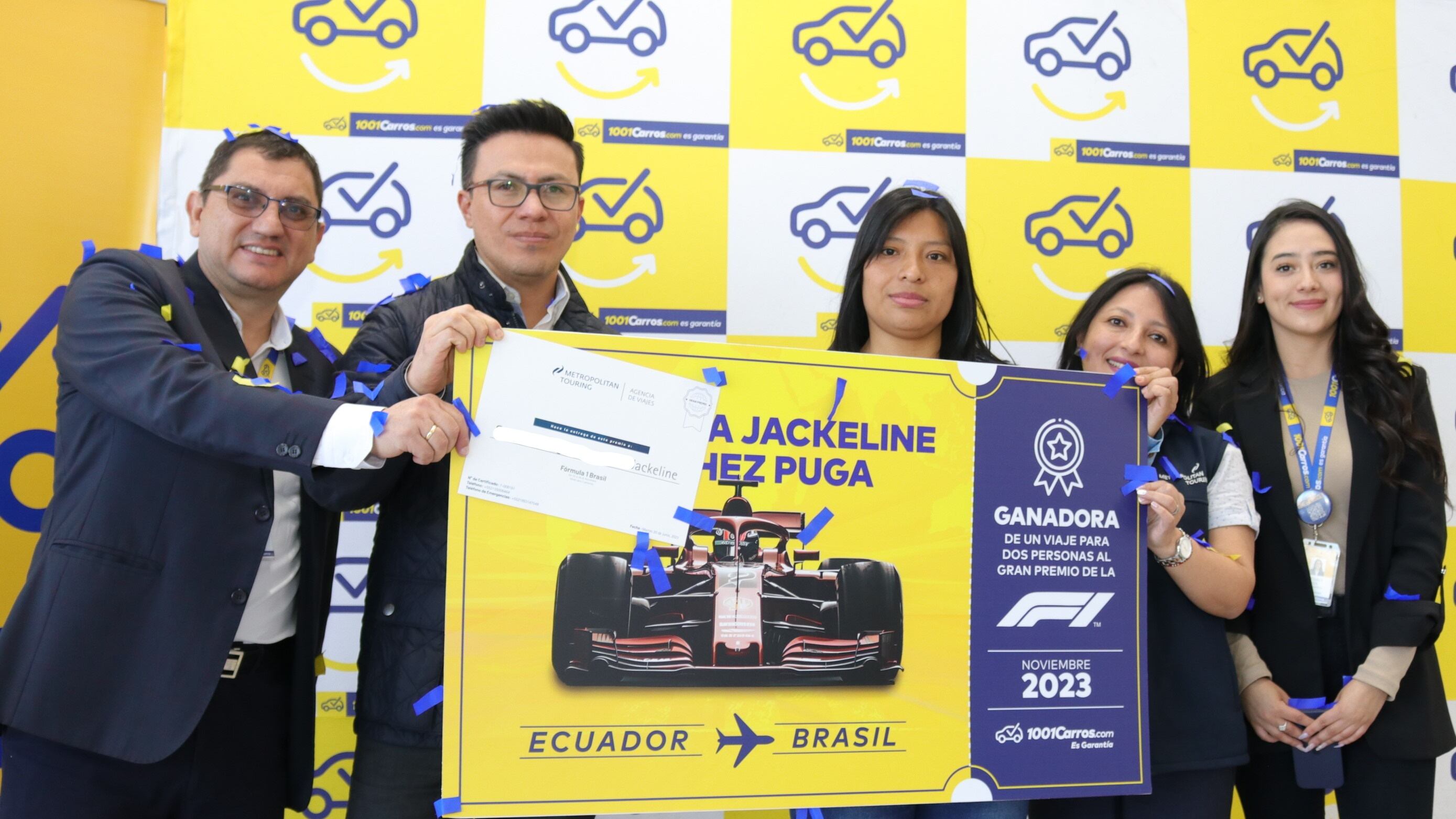 1001Carros.com premió a ganadora del viaje a la F1 en Sao Paulo