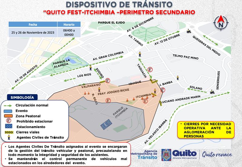 Cierres viales para el Quito Fest 2023