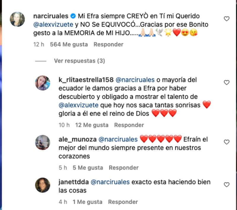 Nachita Ruales agradece a Álex Vizuete por el homenaje que le hizo en MasterChef Celebrity Ecuador