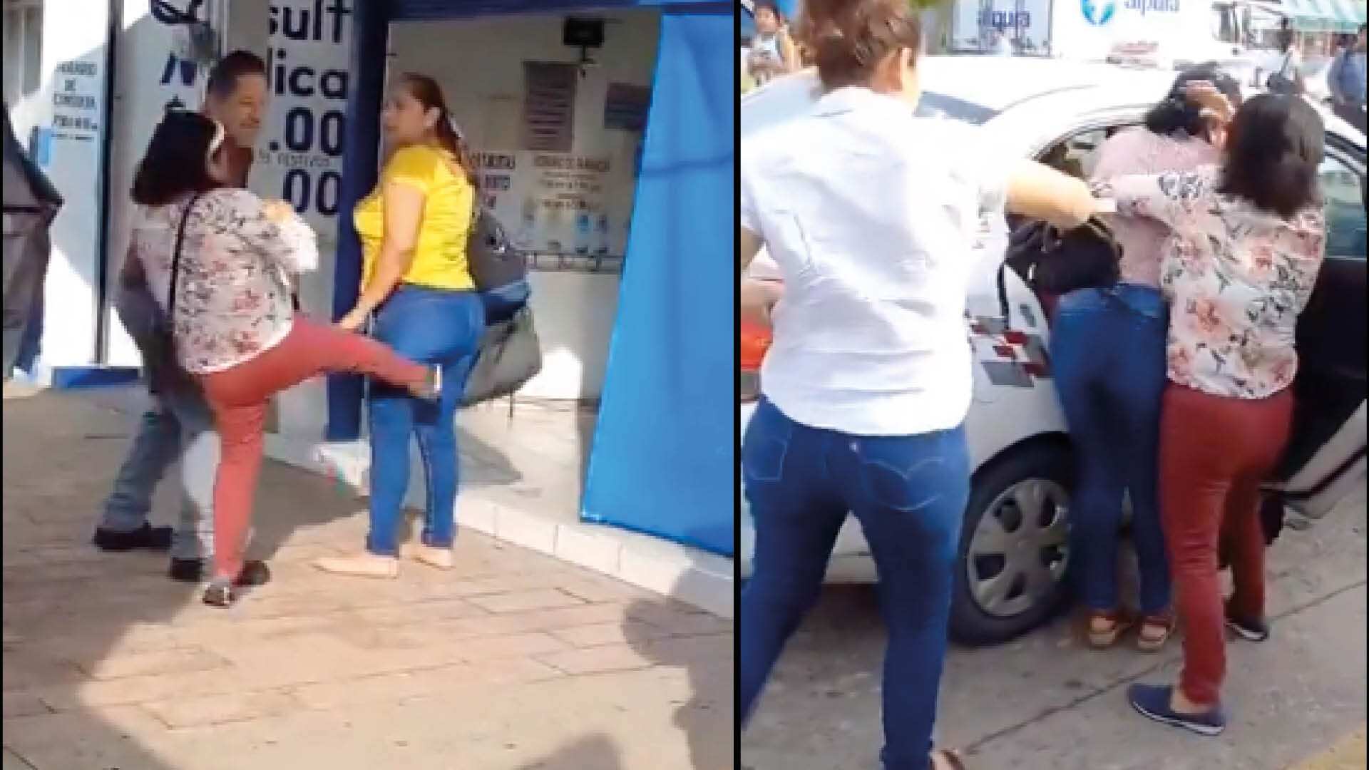 Con puñetes y patadas dos mujeres se pelearon por un hombre en la vía pública