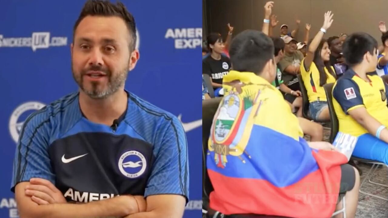 Roberto De Zerbi habla con los hinchas ecuatorianos en Estados Unidos