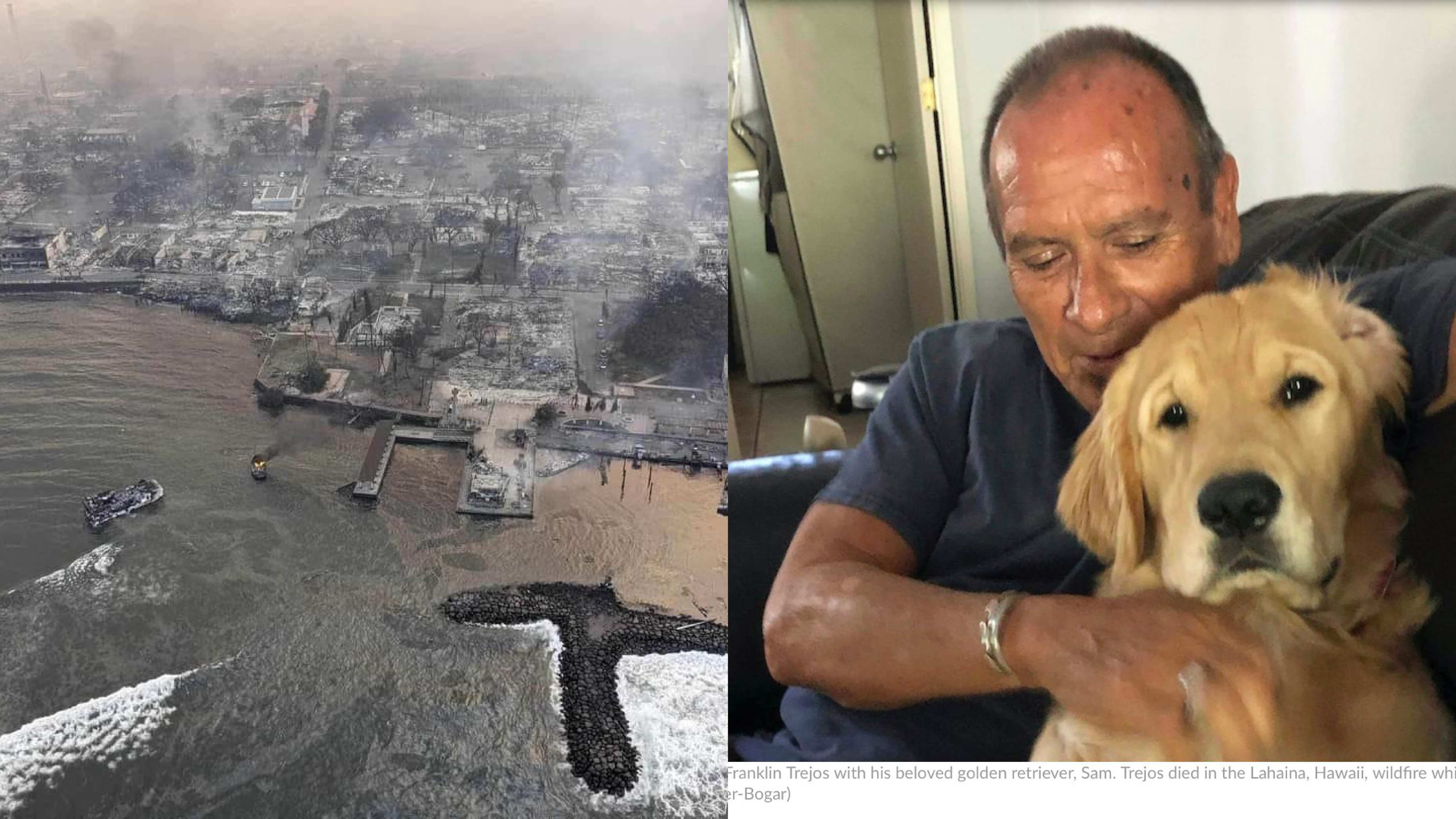 Hombre murió intentando proteger a su perro con su cuerpo en los incendios de Hawaii
