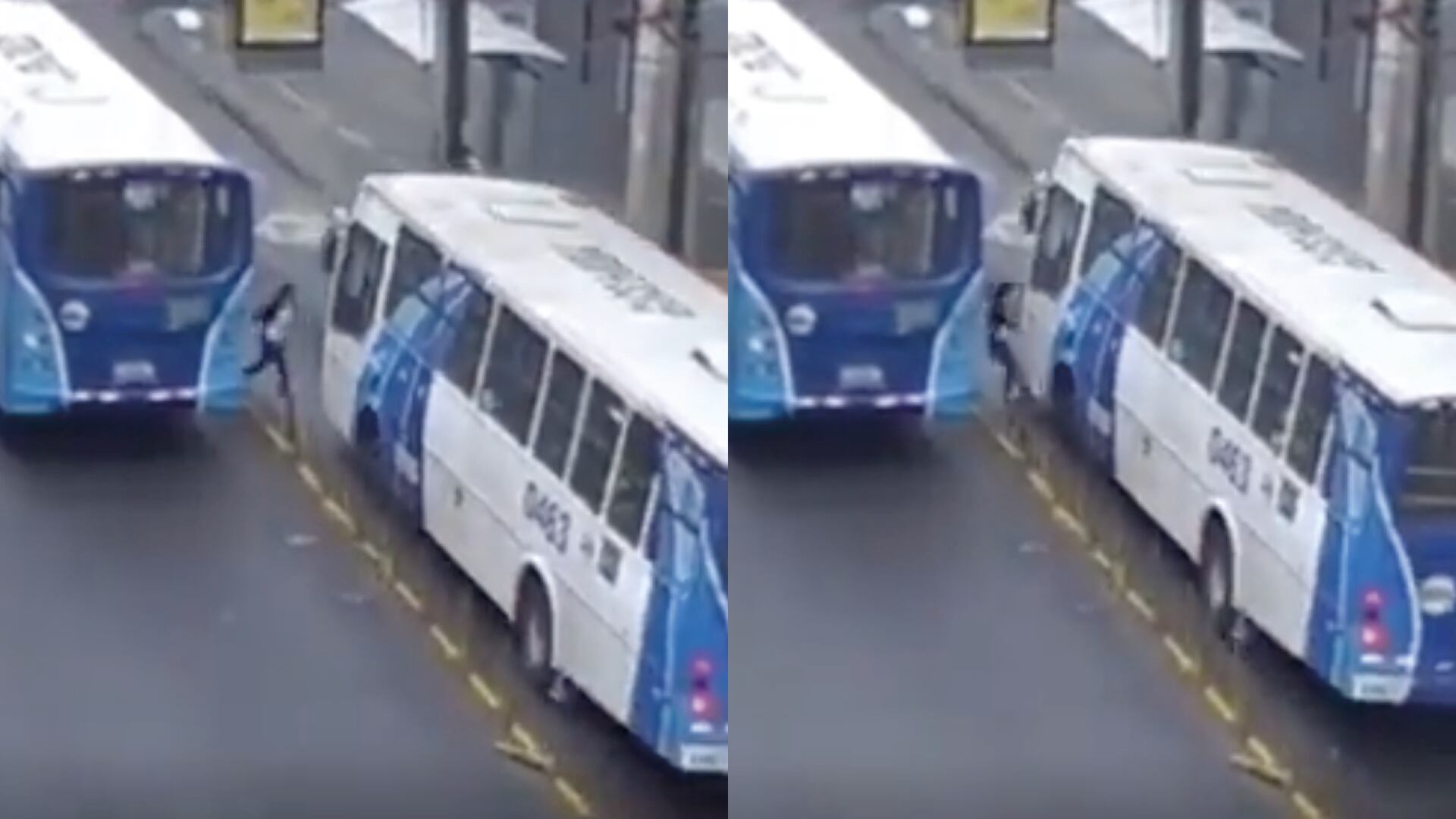 Bus atropelló a mujer que se bajaba de otro