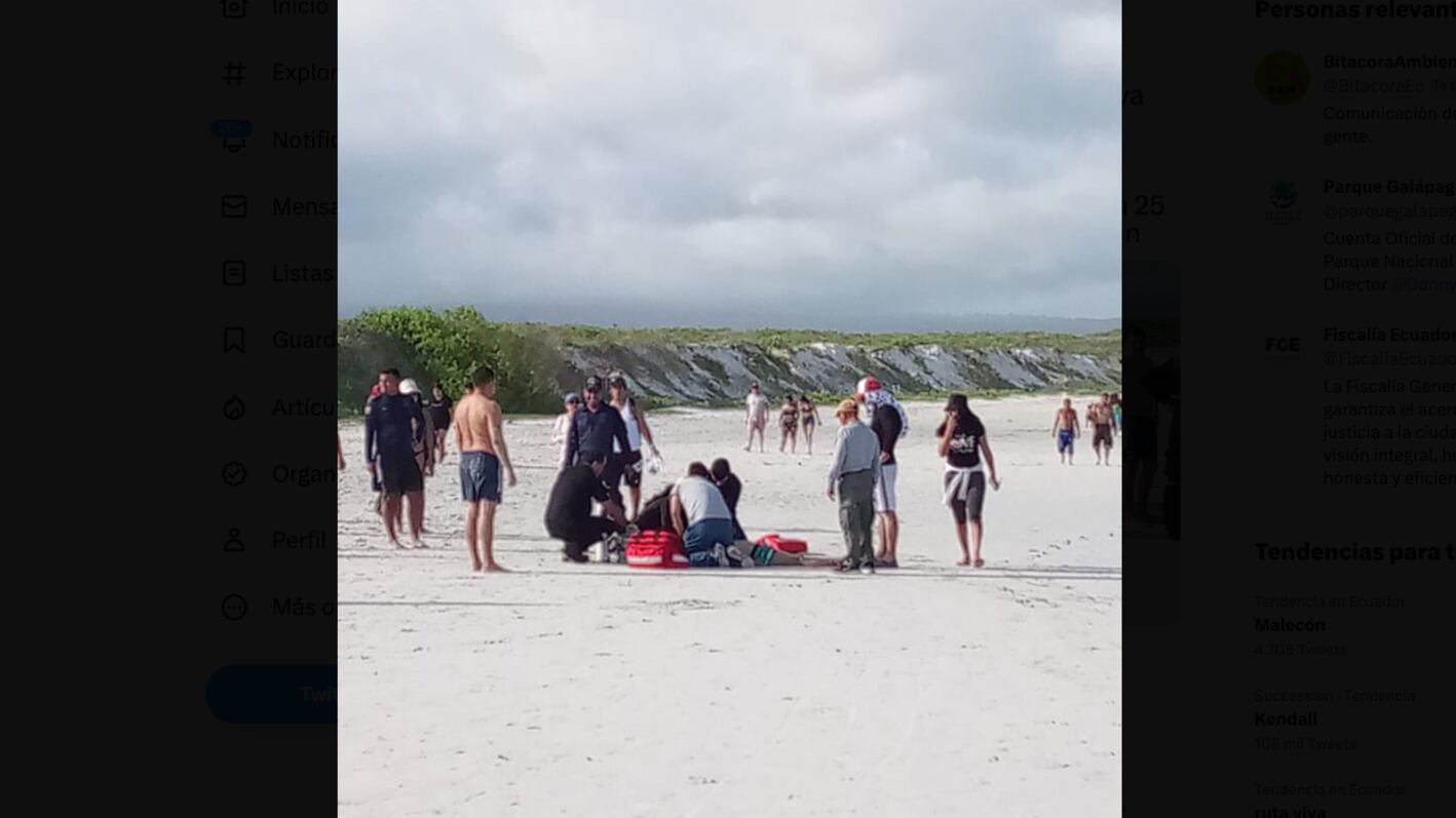 Una mujer falleció en la playa Tortuga Bay en Galápagos
