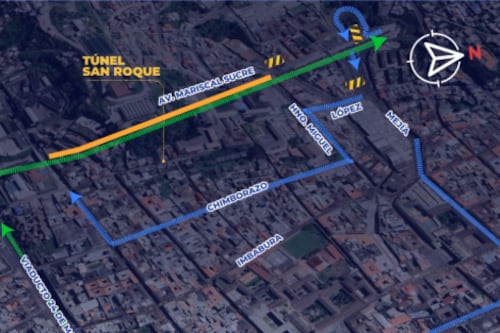 Habrá cierres viales por mantenimiento en los túneles del centro de Quito este 21 y 22 de mayo