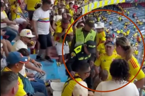Encontró a su esposo con su amante en pleno partido de Colombia vs Bolivia