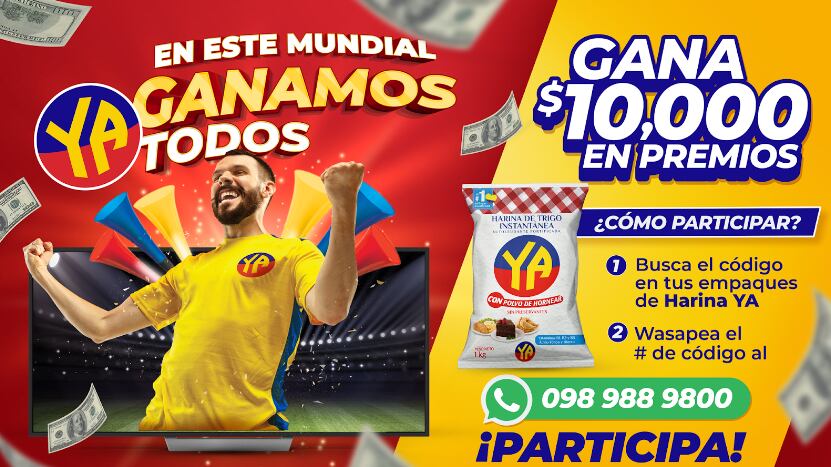 Wasapea y gana USD 10.000 en premios con con Harina YA
