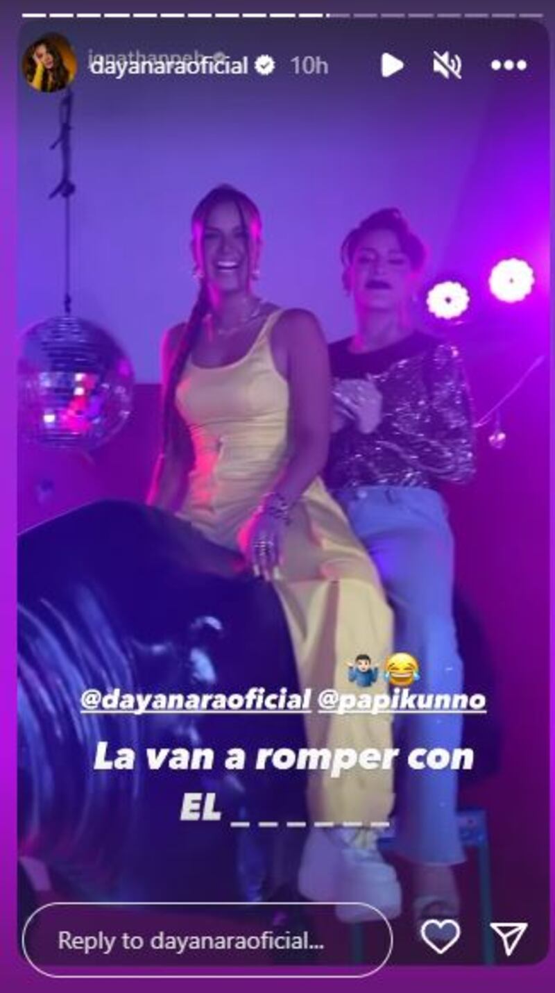 Captura de pantalla historias de Instagram, Dayanara Peralta