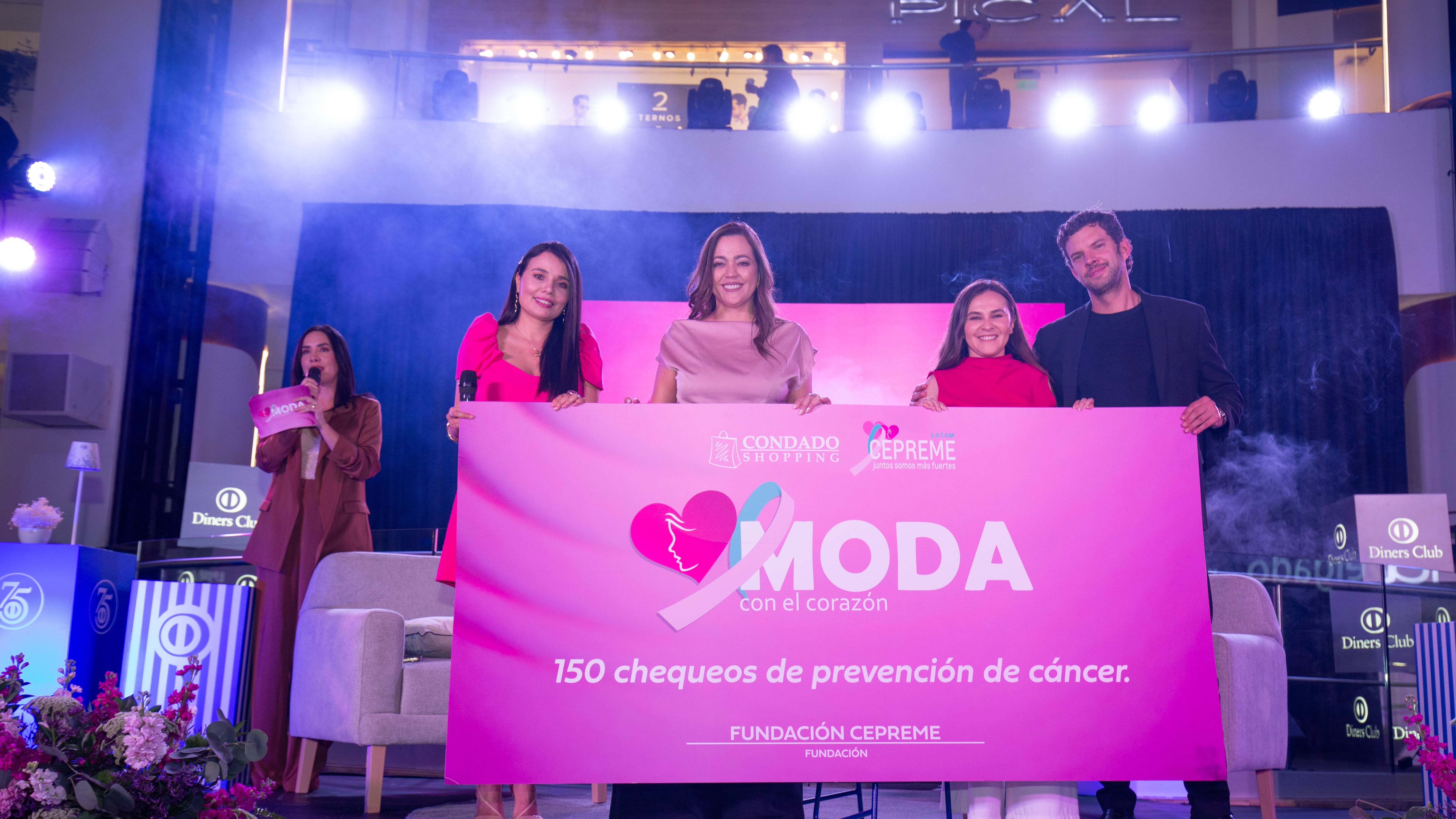 Andrea Encalada, Directora ejecutiva CEPREME; Karla Cruz, Gerente de Marketing de Condado Shopping; Paola Landeta, Gerente de Producto Condado Shopping y Raúl Ocampo, actor invitado.