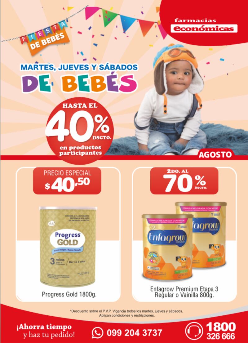 Alimentos nutricionales para el bebé.