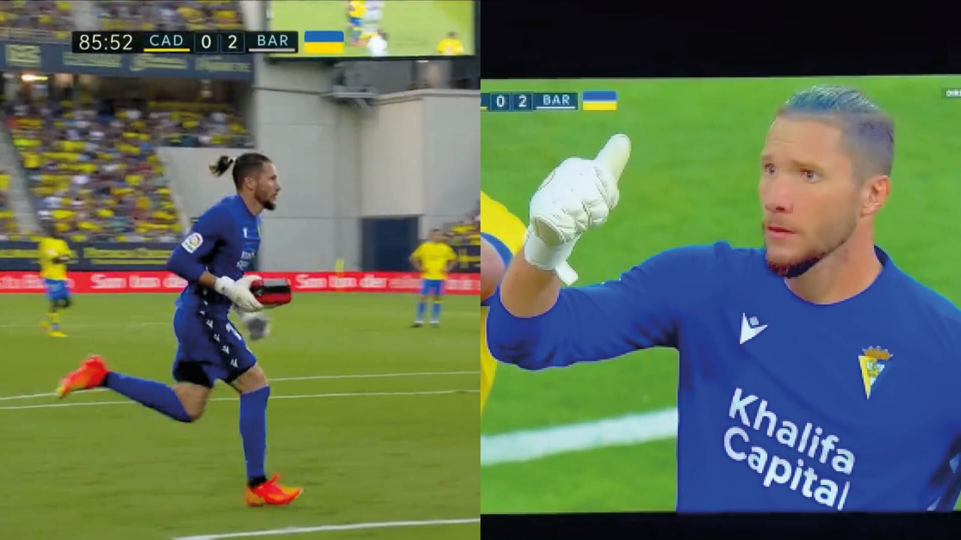 ¡Héroe dentro y fuera de la cancha! Portero de Cádiz paró el partido y corrió con un desfibrilador para salvar a un aficionado que le dio un paro
