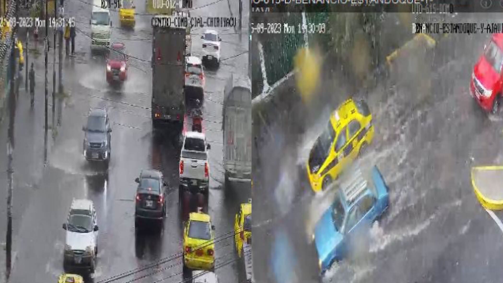 Quito: varias calles aparecen inundadas en el centro y sur de la ciudad, debido a la lluvia