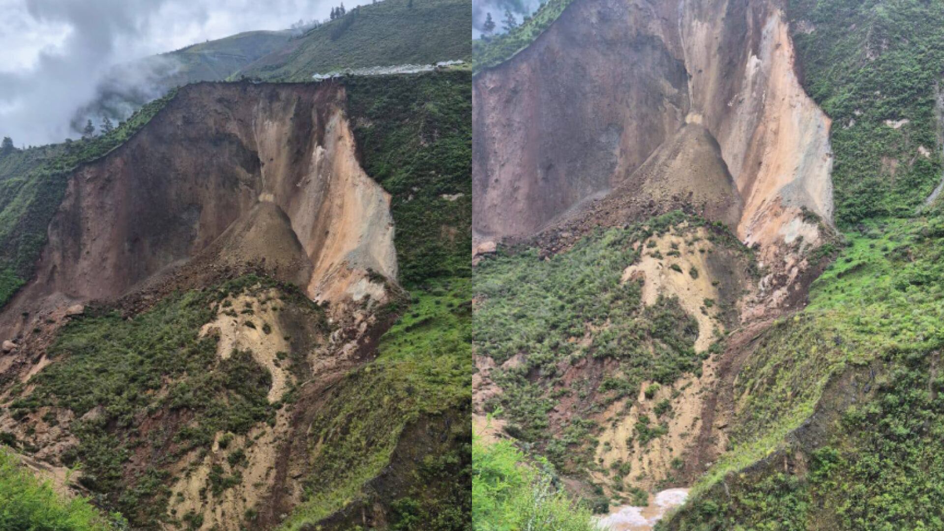 Derrumbe en el cantón Pimampiro, provincia de Imbabura