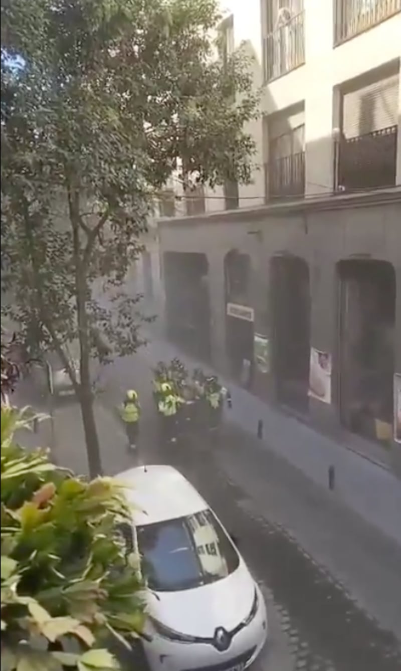 Derrumbe en edificio de Madrid.