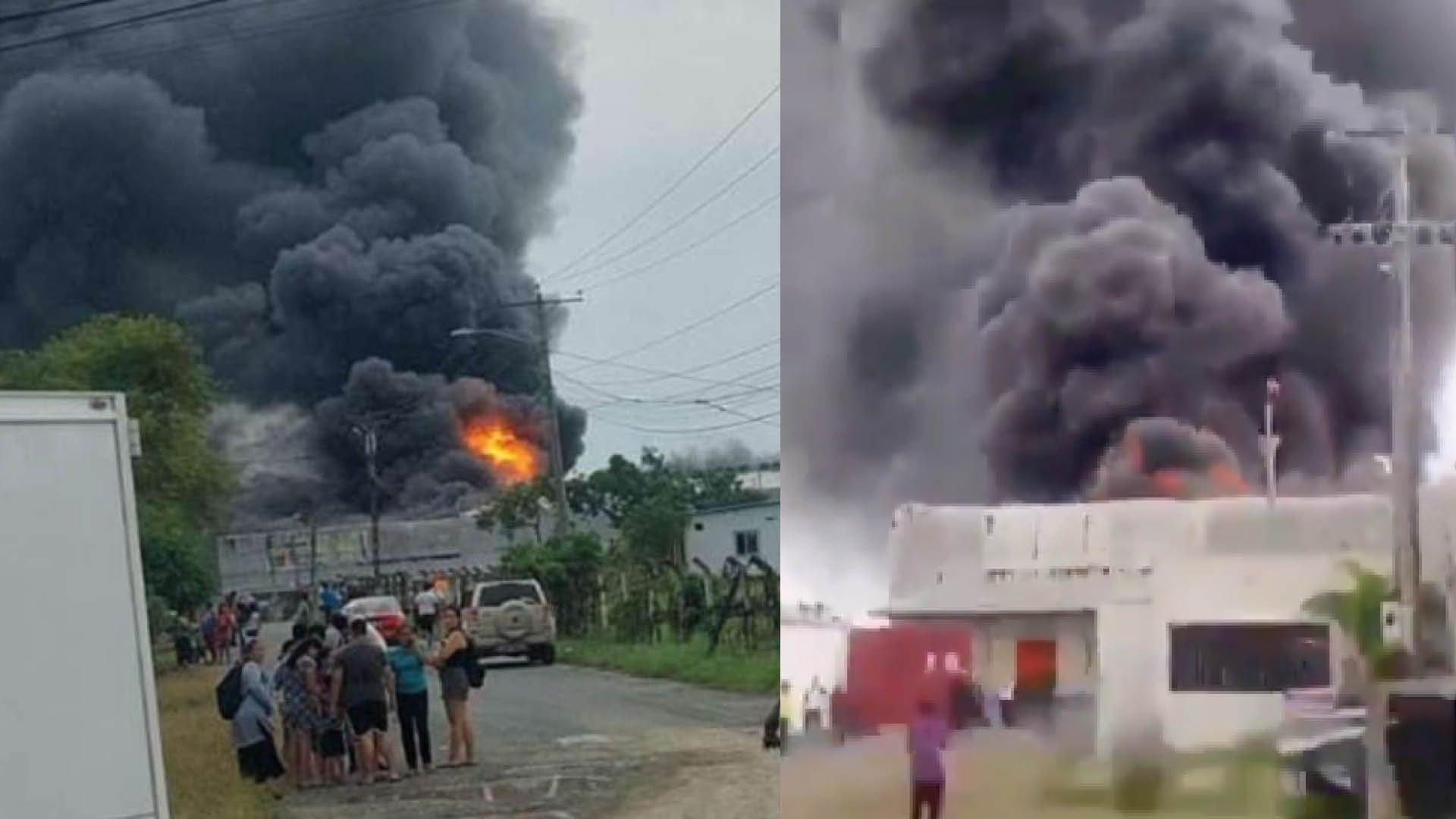 Bomberos de tres cantones atienden incendio en fábrica