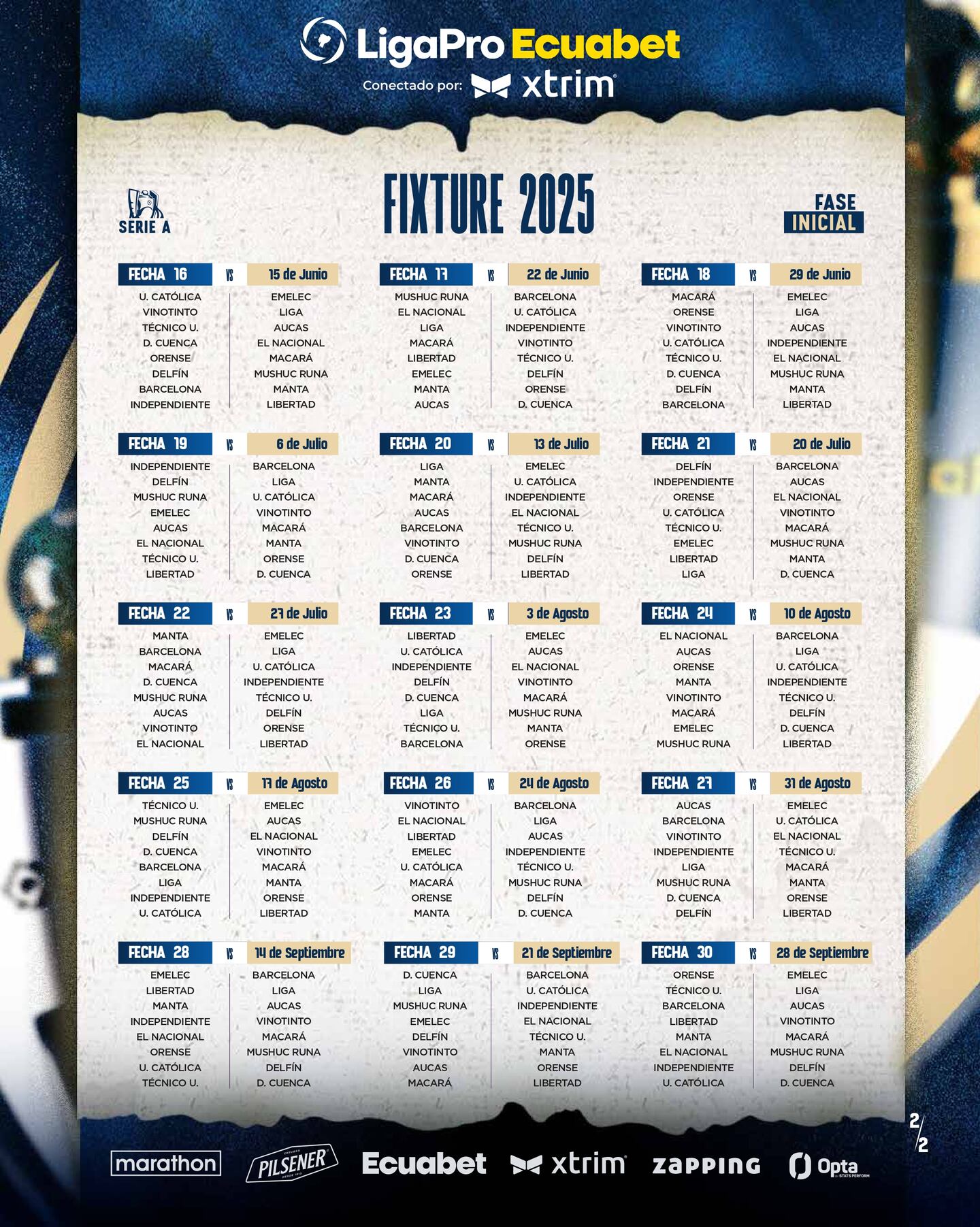 La Liga Pro presentó el calendario para la temporada 2025: así se