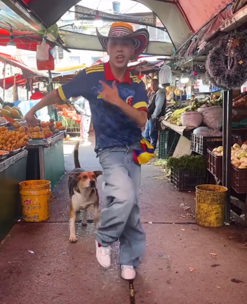 VIDEO: Influencer colombiano es mordido por un perro mientras bailaba la canción del Mundial 2026 - Fuente: @dilanforero_
