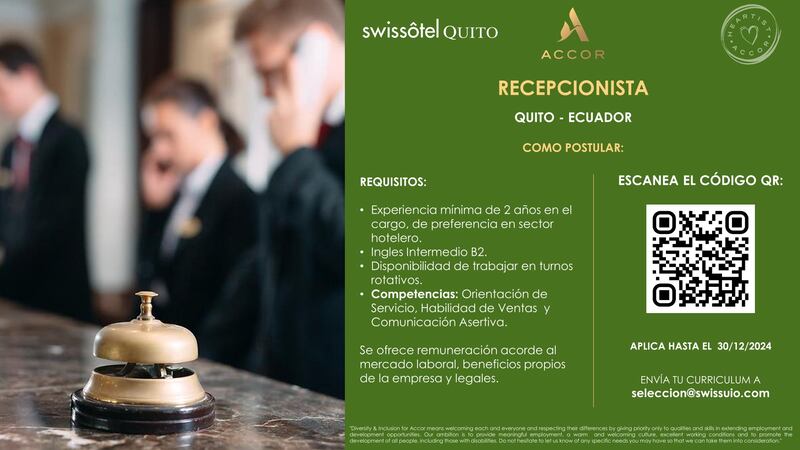 Vacantes en el Swissôtel Quito